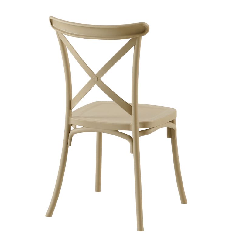 Stohovateľná stolička, sivohnedý plast, SAVITA