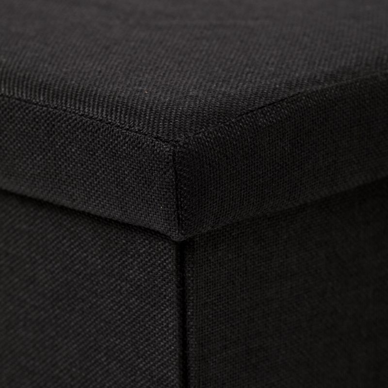 Taburet, 38cm, úložný priestor, čierna látka, TAB-461 BK2