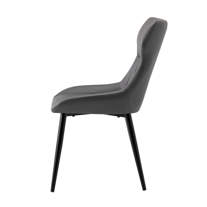 Jedálenská stolička, tmavosivá ekokoža, nohy kov čierny, SAGARA