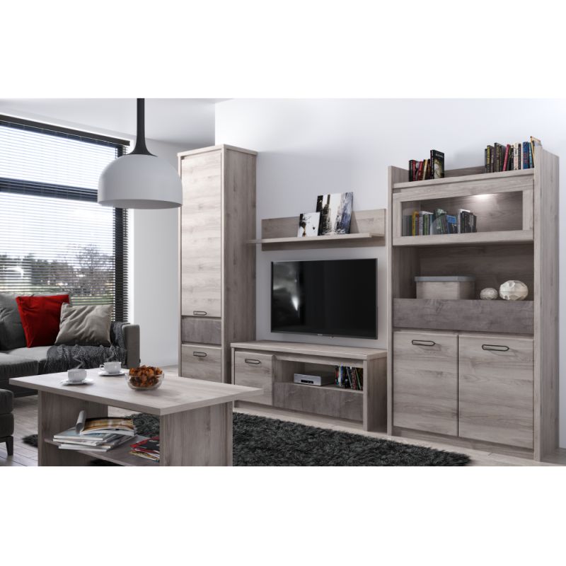 TV stolík, 127cm, gaštan nairobi, onyx, JESI 1D1S