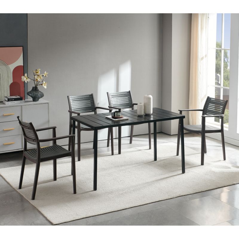 Stohovateľná stolička, hnedý a sivý plast, HERTA