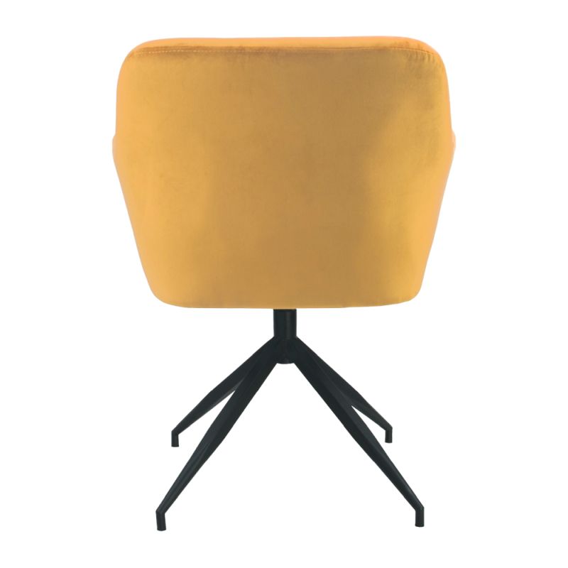 Otočná stolička, horčicová látka, čierny kov, VELEZA NEW