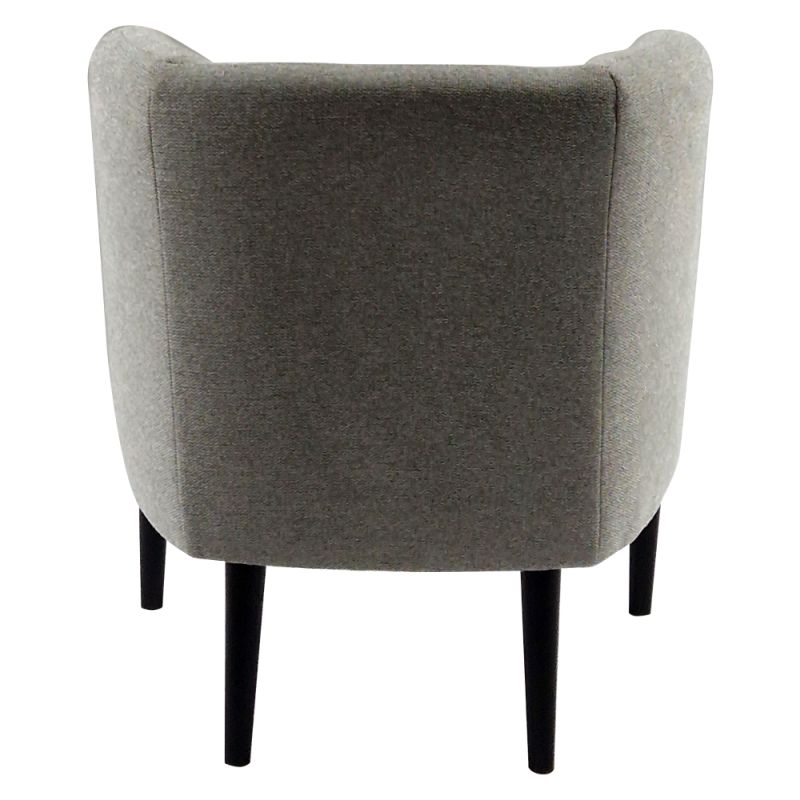 Kreslo, celočalúnené, drevo čierne, svetlosivá látka, ALIEN