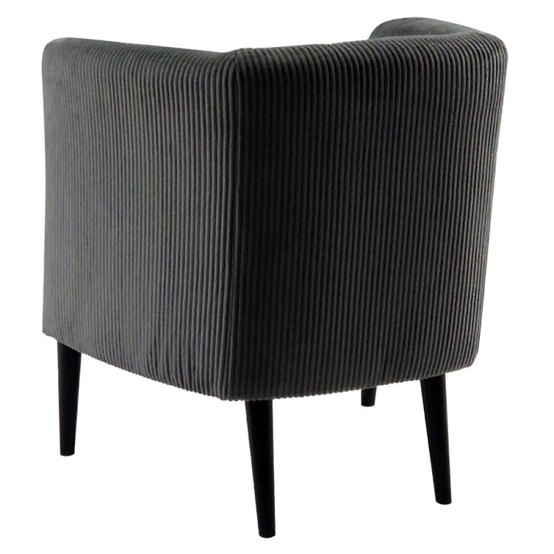 Kreslo, celočalúnené, drevo čierne, sivá látka, ALIEN