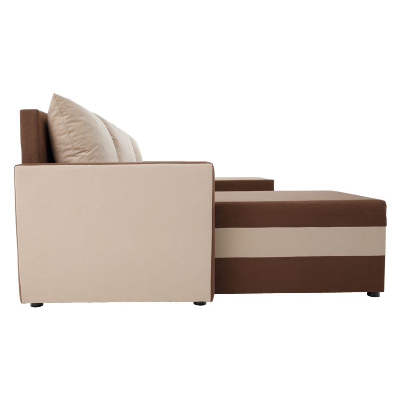 Univerzálna sedacia súprava, látka hnedá, béžová, PAULITA U