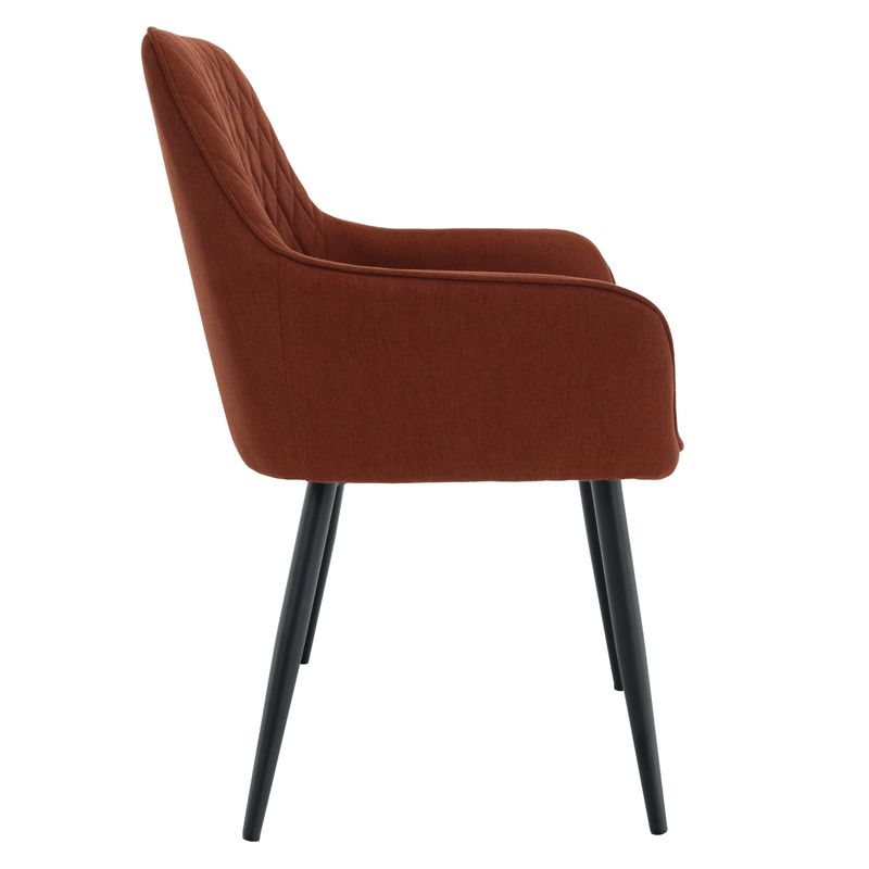 Dizajnové kreslo, hnedá látka, nohy kov čierny, OSKOR