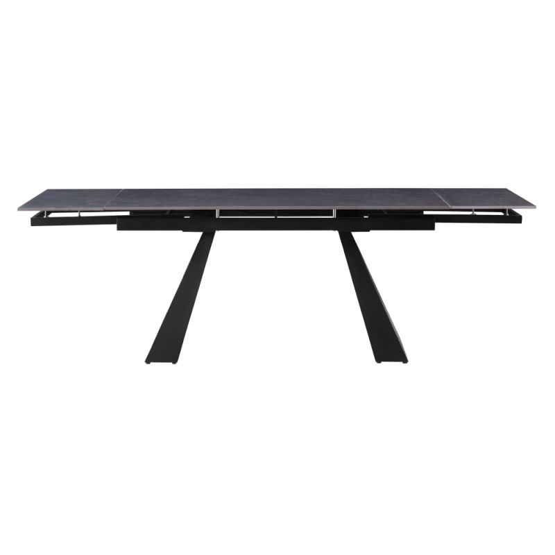 Jedálenský stôl, 160x90cm, rozkladací, keramika, grafit, čierny, SALAL