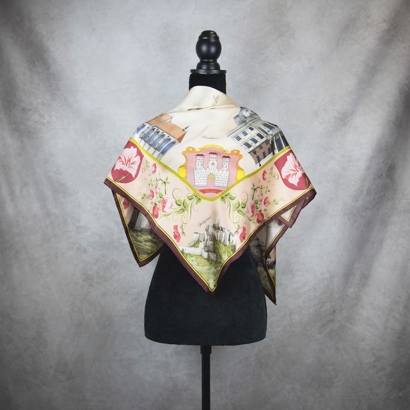 Módna hodvábna šatka SLOVENSKO - LOSOSOVÁ, 90 x 90cm