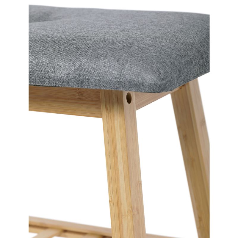 Botník, 90cm, bambus, prírodný, látka, DR-N1012 GREY2