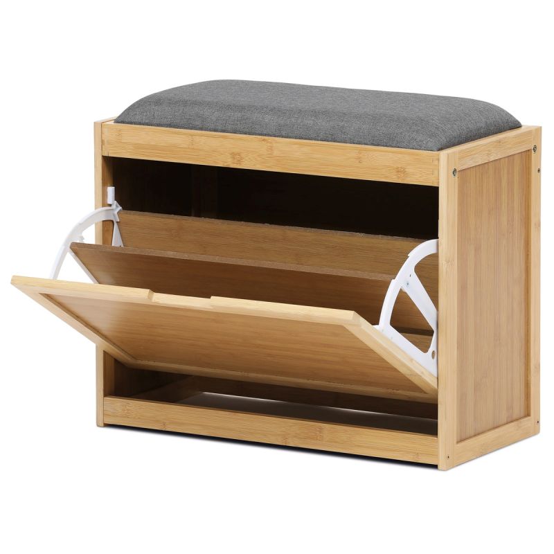 Botník, 60cm, bambus, prírodný, látka, DR-N1014 GREY2