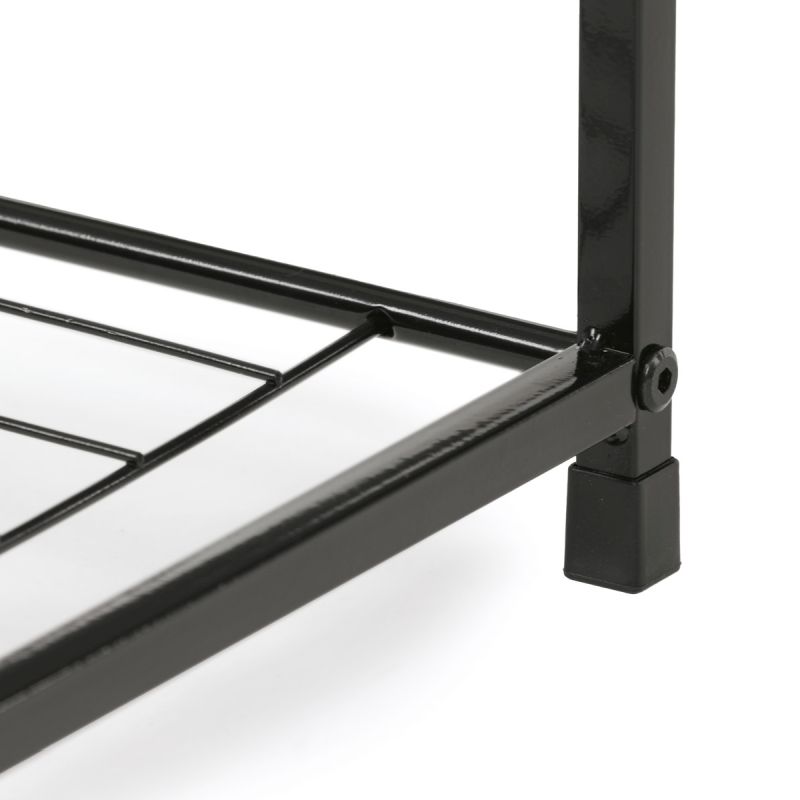 Botník, 63cm, kov, čierny, MDF, staré drevo, GD-413 OLW