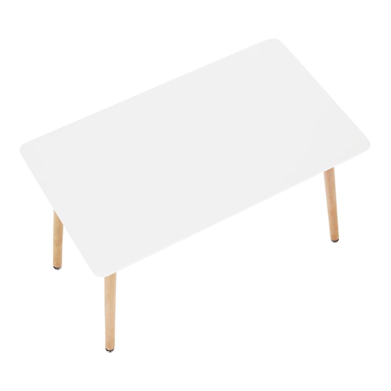 Jedálenský stôl, 120x80cm, MDF, biely, buk, DIDIER 5 NEW