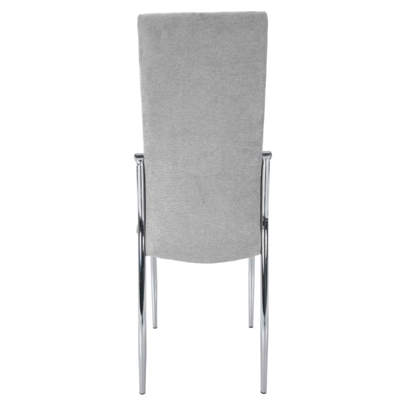 Stolička jedálenská, sivá látka, nohy kov chróm, ADORA 2 NEW