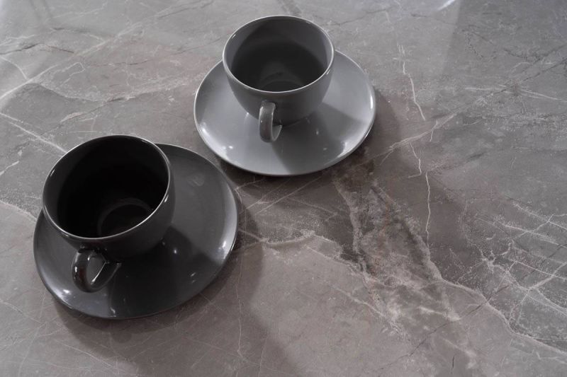 Jedálenský stôl, okrúhly 120cm, keramika, sivý, čierny, Signal, MURANO BLACK 120