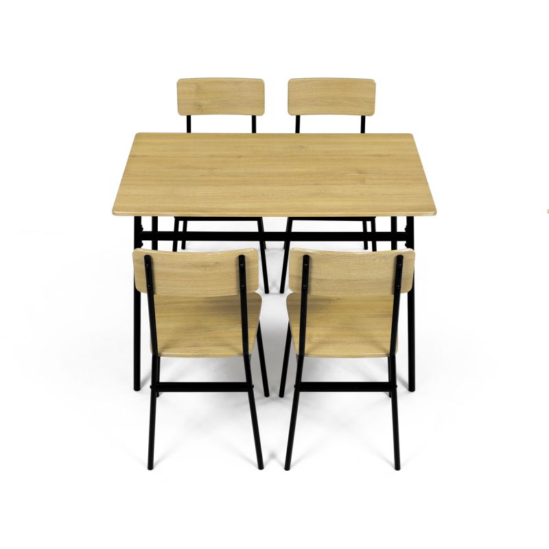 Jedálenský set, 110x70cm, MDF divoký dub, AUT-O2155 OAK