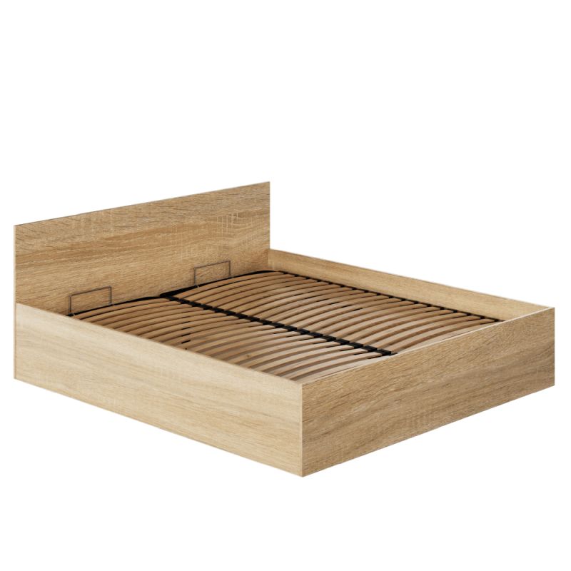 Manželská posteľ, 180x200, s roštom, dub sonoma, DOLI
