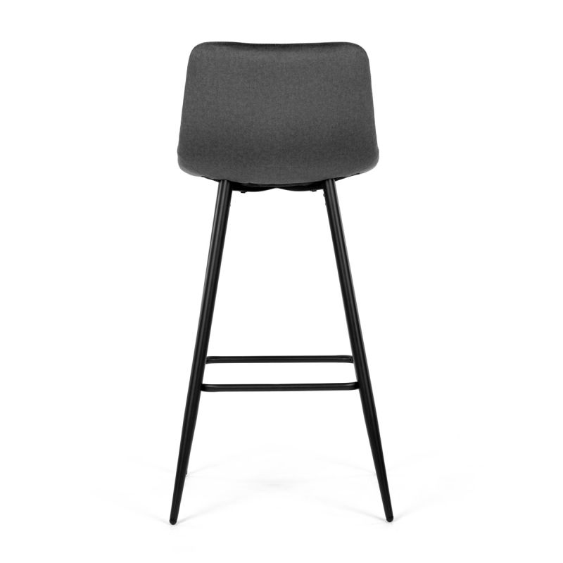Barová stolička, sivá látka, nohy čierne, AUB-X7015 GREY2
