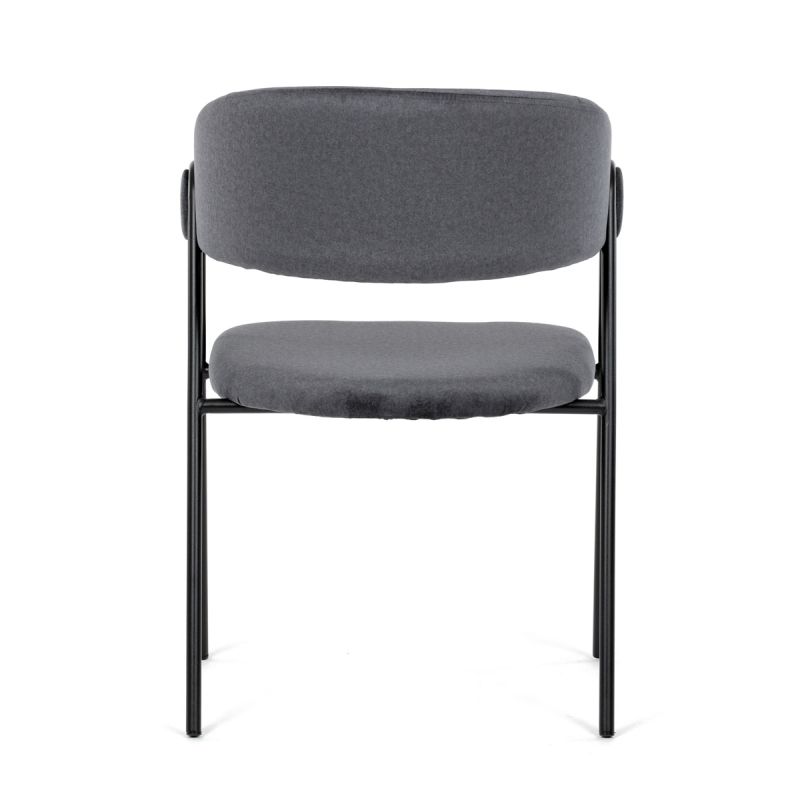 Jedálenská stolička, sivá, zamatová, látka, DCL-X7130 GREY2