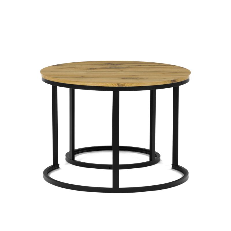 Set konferenčných stolíkov, 70x70cm, MDF, divoký dub, CT-X7122 OAK