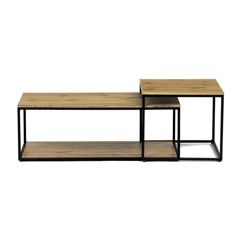 Set konferenčných stolíkov, 100x50cm, MDF, divoký dub, CT-X7123 OAK