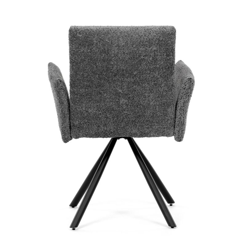 Jedálenská stolička, sivá, bouclé, látka, DCH-W1117 GREY2