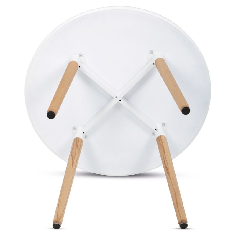 Jedálenský stôl, okrúhly, 90cm, MDF, biela, DT-306 WT