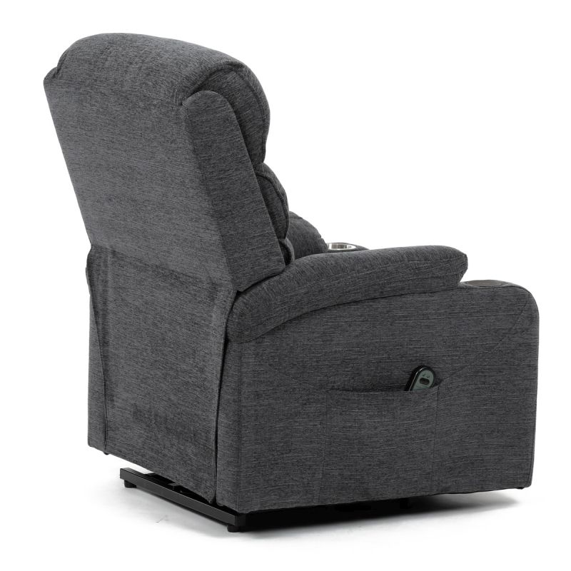 Elektrické polohovateľné kreslo, látka, sivá, 130 kg, TV-S8348 GREY2