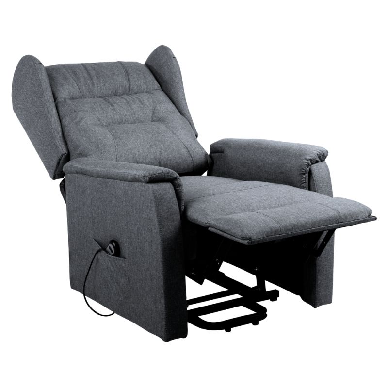 Relaxačné polohovacie kreslo, svetlosivá látka, DOURO