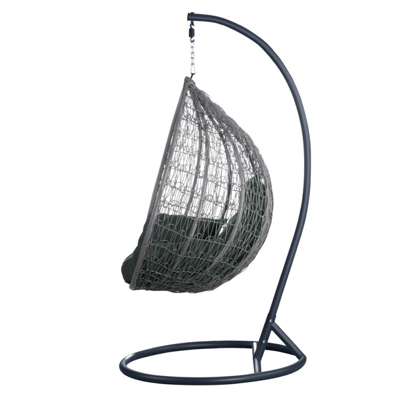 Závesné kreslo, sivé, NOLEO