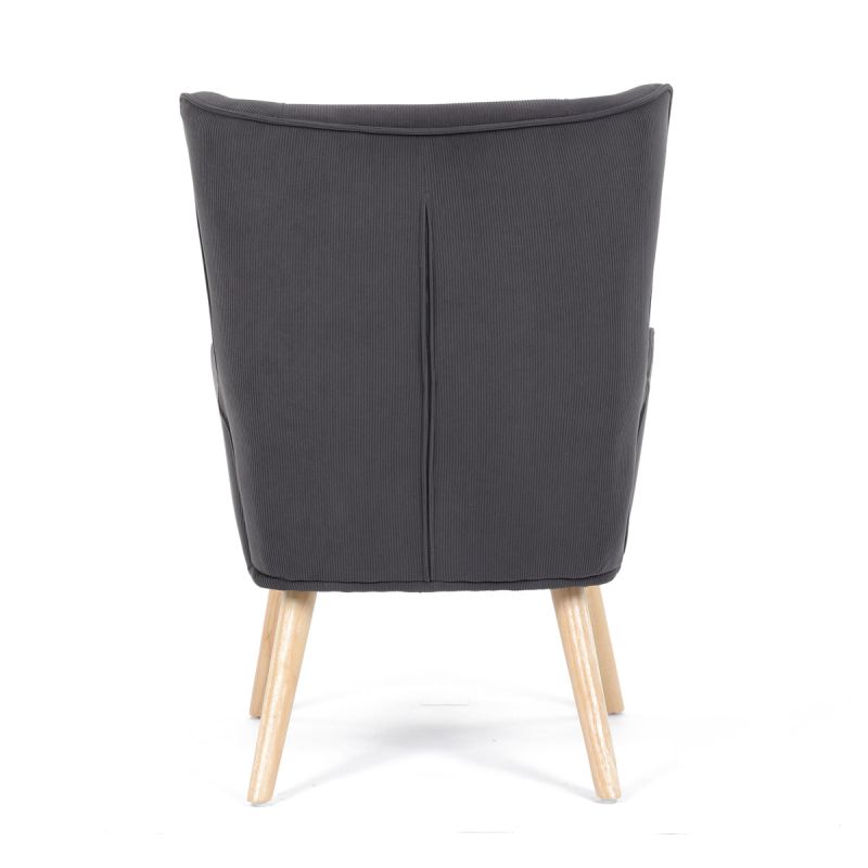 Kreslo ušiak, sivá, menšestrová, látka, AK-314 GREY2