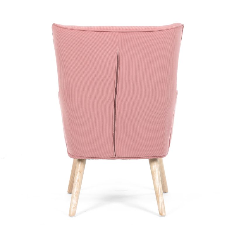 Kreslo ušiak, ružová manšestrová látka, AK-314 PINK2