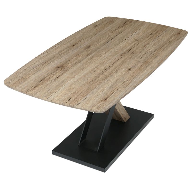 Jedálenský stôl 165x90cm, MDF, kov, dub san remo, HT-W1570 SRE