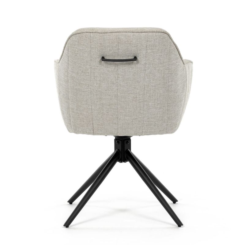 Jedálenská stolička, krémová, látka, HC-536 CRM2