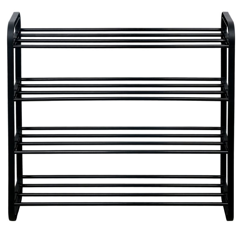 Botník, 61cm, 4-policový, čierny, FERRUM