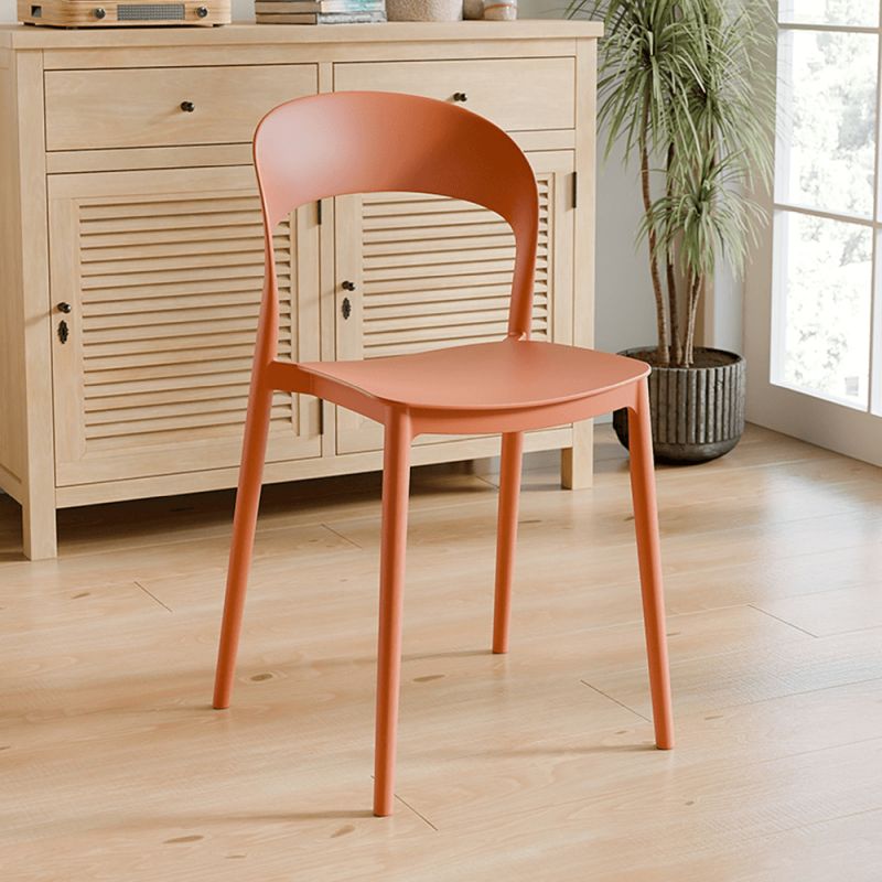 Stohovateľná stolička, oranžový plast, RADANA NEW