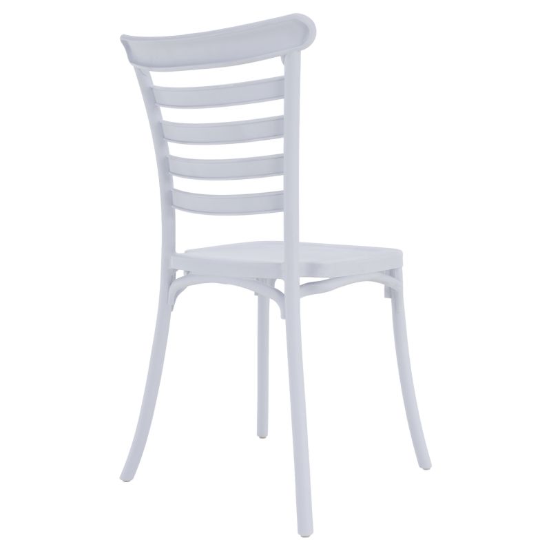 Stohovateľná stolička, biely plast, SAVITO