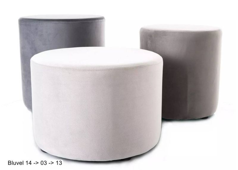 Taburetka, 43cm, sivá látka, DOTI A VELVET