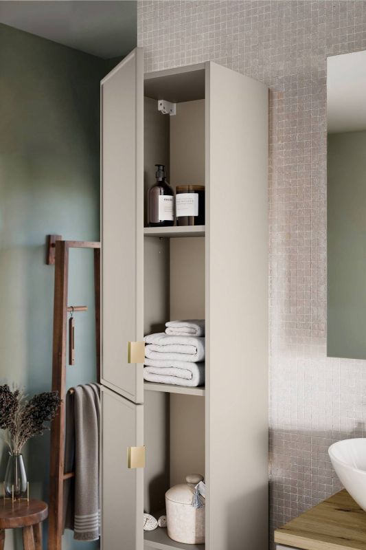 Vysoká skrinka, 35cm, cashmere mat, BELLA 80-35-2D