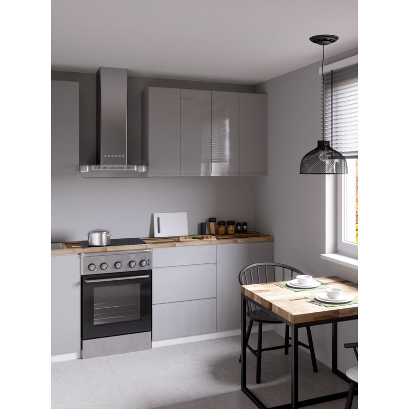 Potravinová skrinka, 60cm, biela, sivý lesk, pravá, AURORA D60P