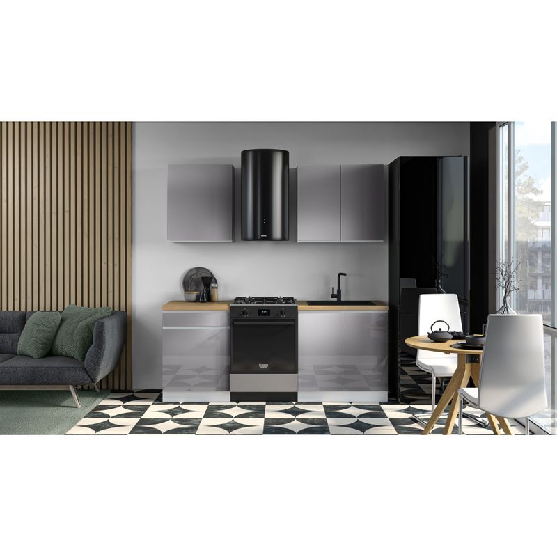 Skrinka na chladničku, 60cm, biela, sivý lesk, ľavá, AURORA D60ZL