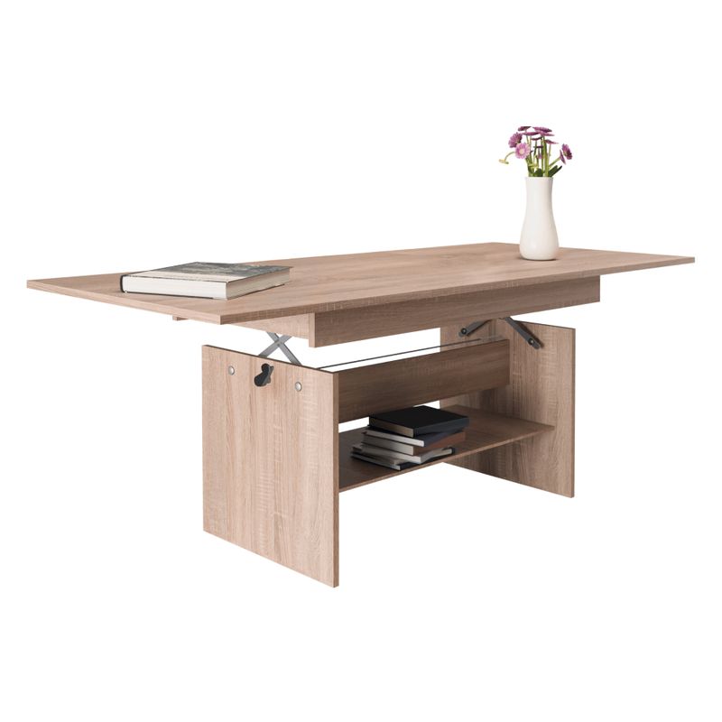 Jedálenský a konferenčný stôl, 120x70cm, rozkladací, DTD, dub sonoma, LAVKO NEW