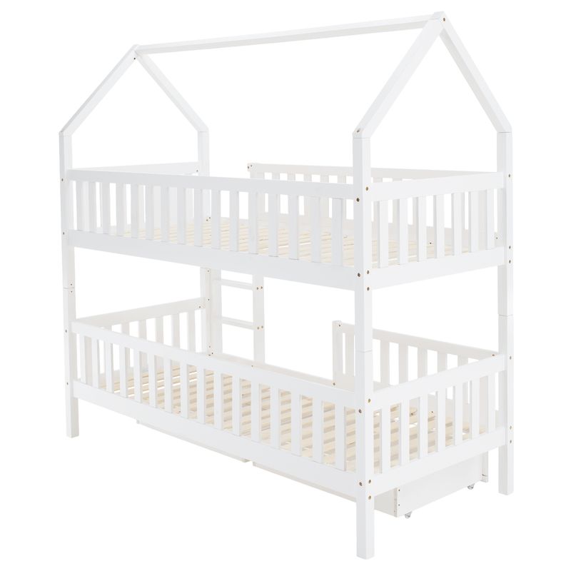 Montessori poschodová posteľ,  90x200, biela, VENITA TYP 2