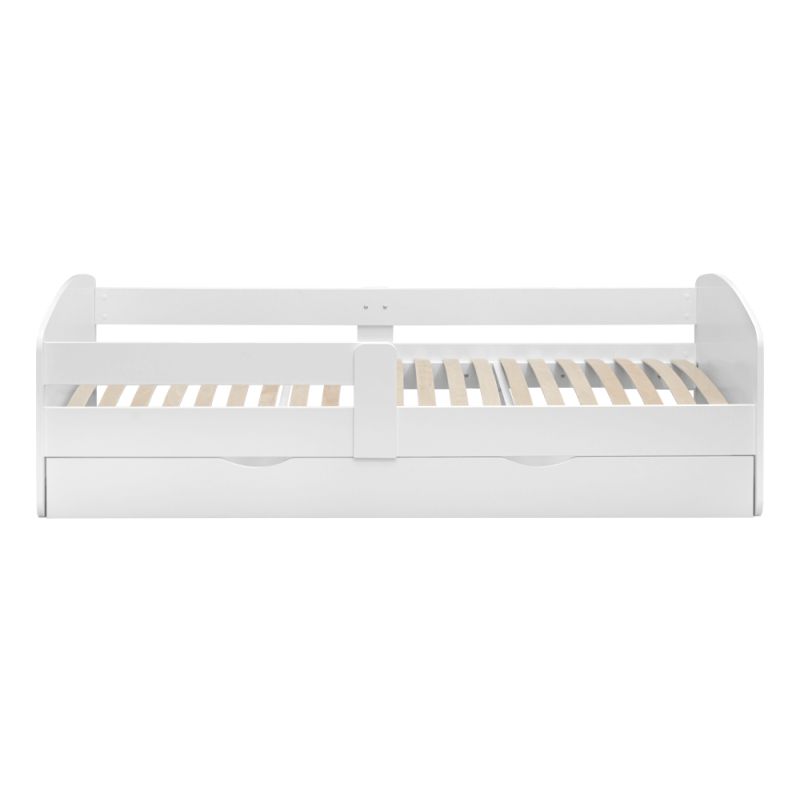 Posteľ s roštom a úložným priestorom 80x160, biela, COCOLINO