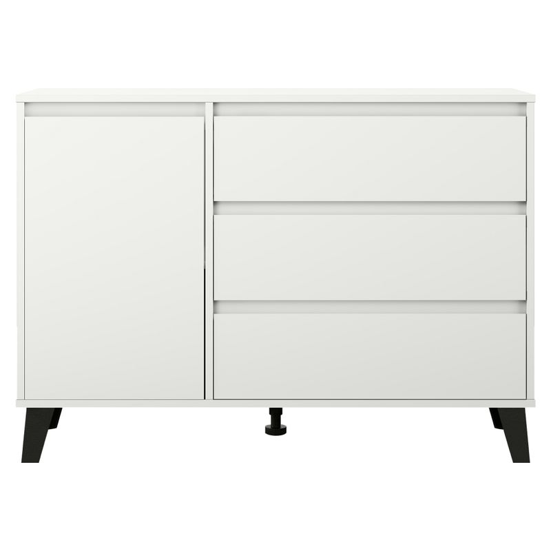 Komoda, 110cm, kombinovaná, biela, BOGAN NEW 1D3S