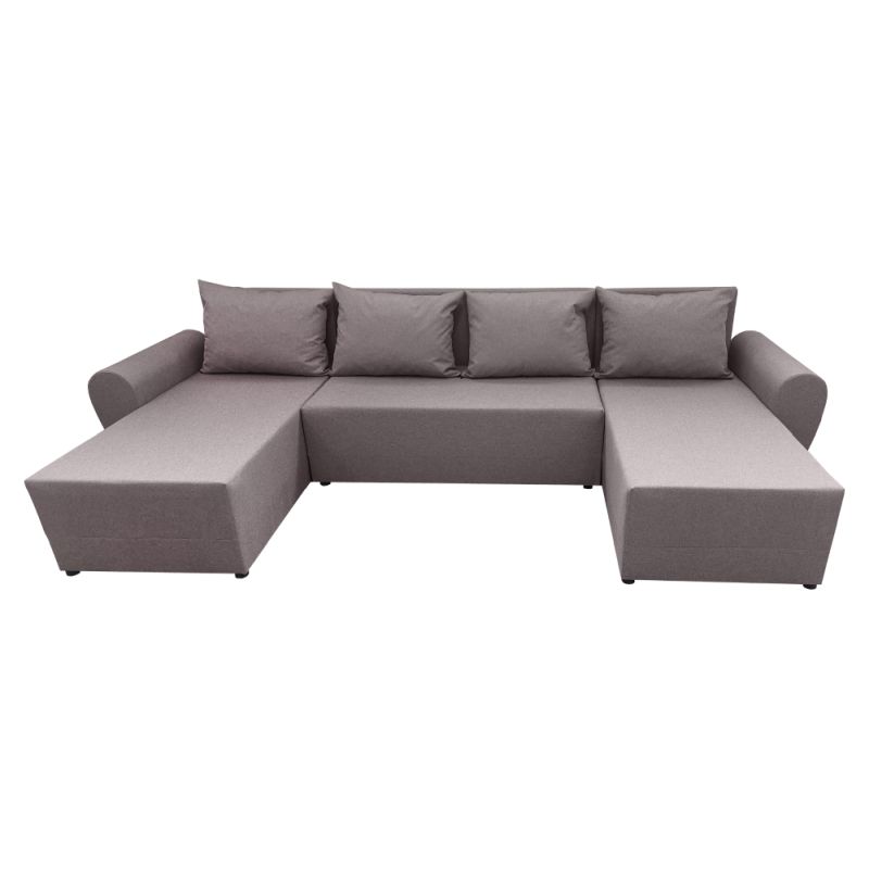 Univerzálna sedacia súprava, sivobéžová Taupe látka, DAKAR NEW U