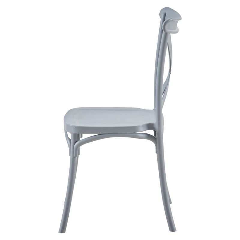 Stohovateľná stolička, sivý plast, SAVITA