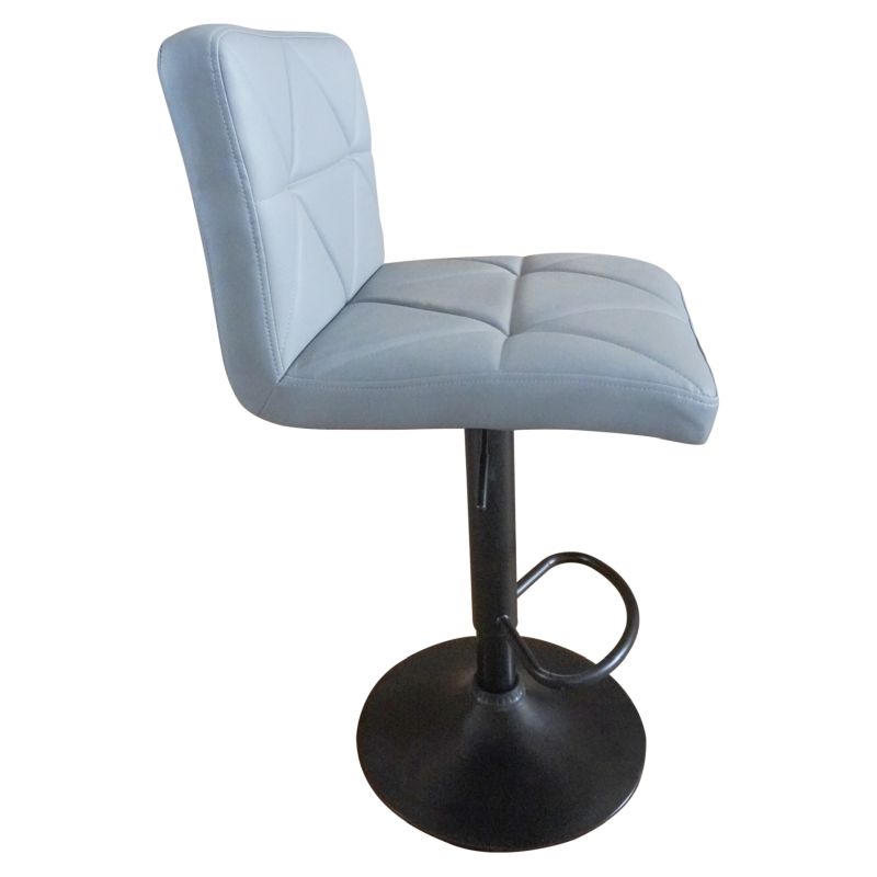 Barová stolička, ekokoža sivá, noha čierna, SELEST