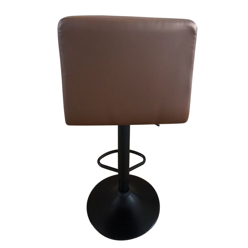 Barová stolička, ekokoža hnedá, noha čierna, SELEST
