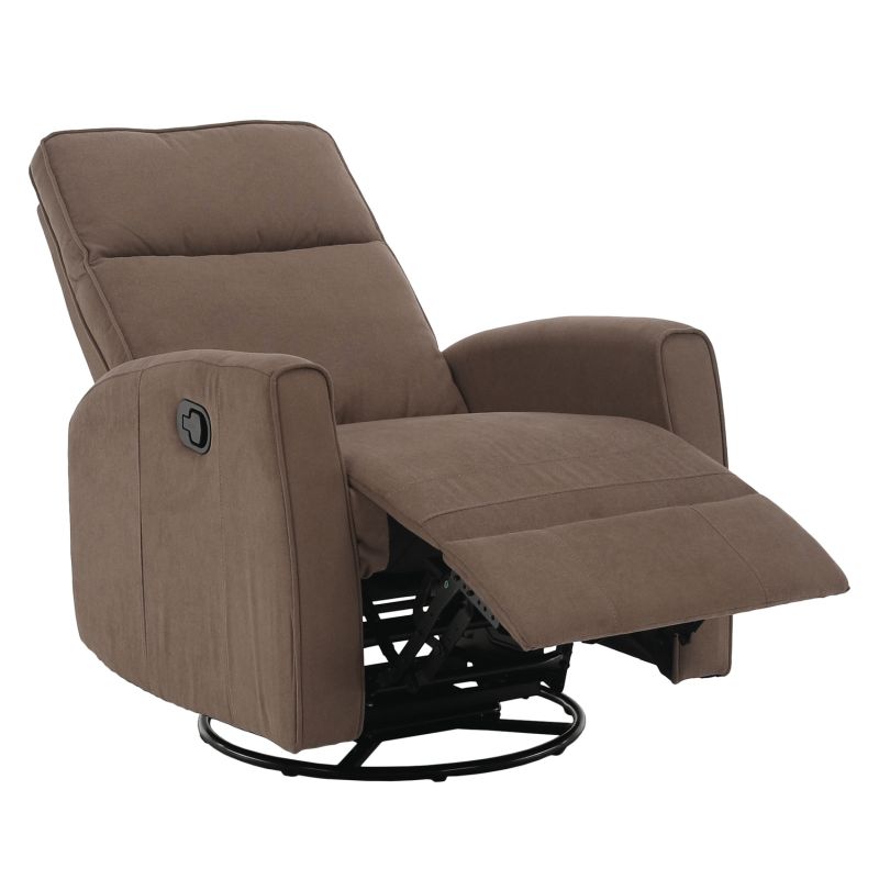 Relaxačné, otočné, kreslo, sivohnedá Taupe látka, MEKENZI