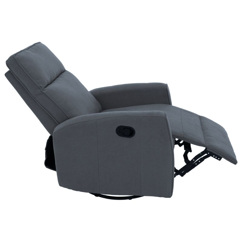 Relaxačné, otočné, polohovacie kreslo, sivá látka, MEKENZI